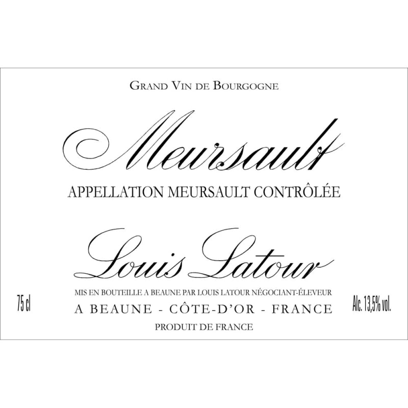 Louis Latour Meursault Blanc (375ML half-bottle) 2014 Front Label
