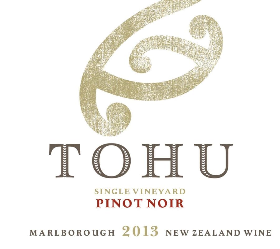 Tohu Single Vineyard Pinot Noir 2013 Front Label