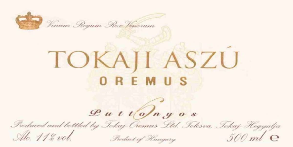 Oremus Tokaji Aszu 6 Puttonyos 2000 Front Label