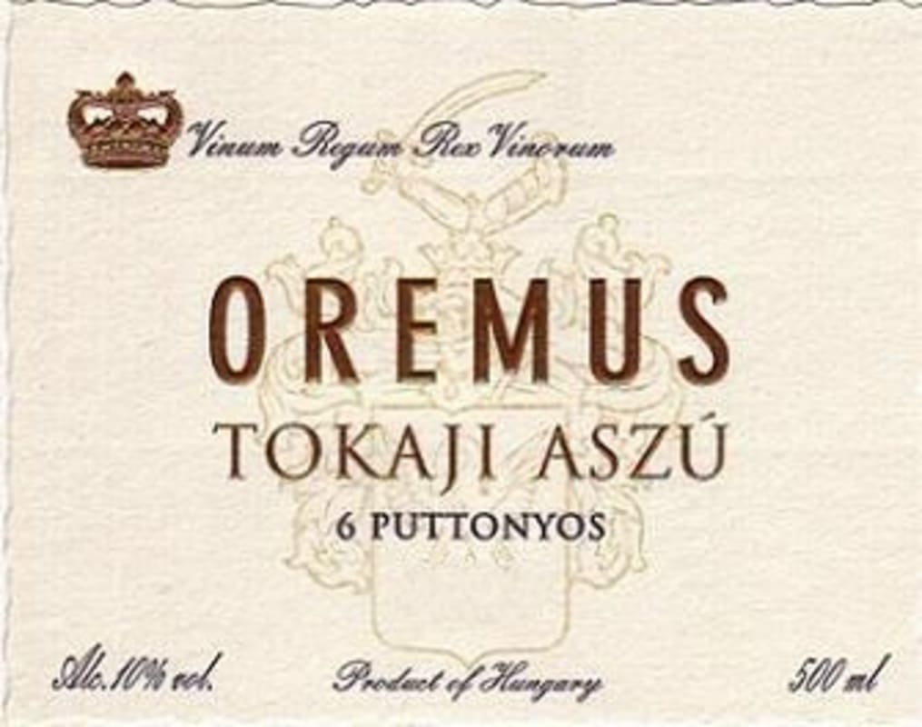 Oremus Tokaji Aszu 6 Puttonyos 2003 Front Label