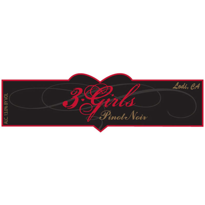 3 Girls Pinot Noir 2014 Front Label