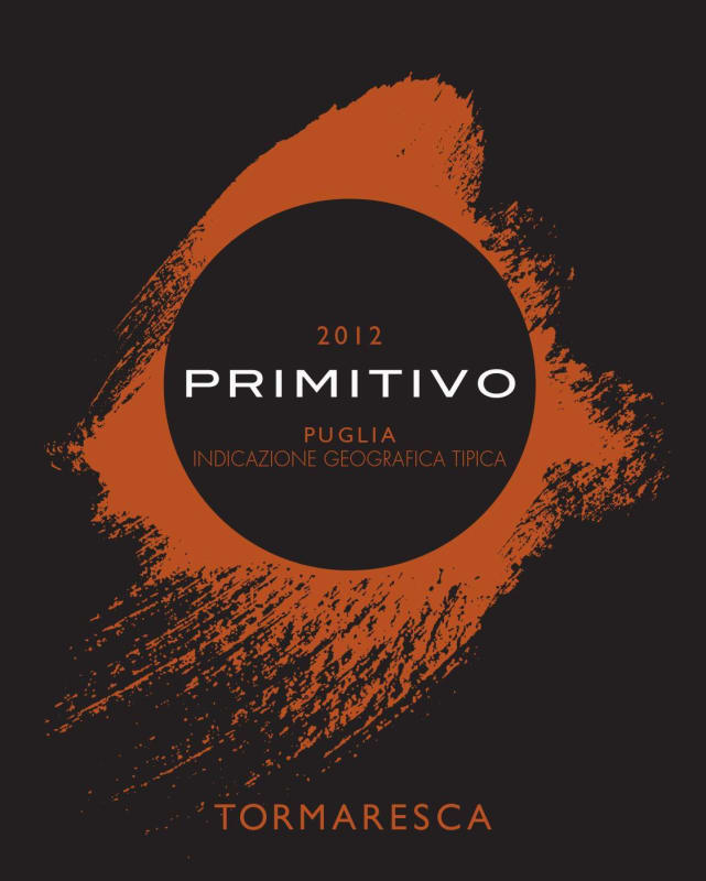 Tormaresca Puglia Primitivo 2012 Front Label