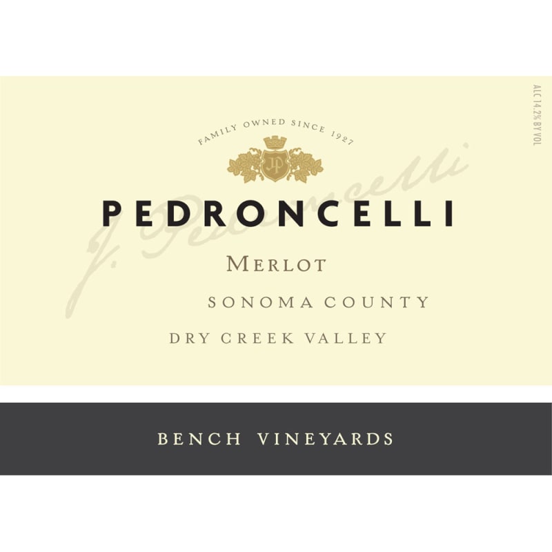 Pedroncelli Bench Vineyards Merlot 2014 Front Label