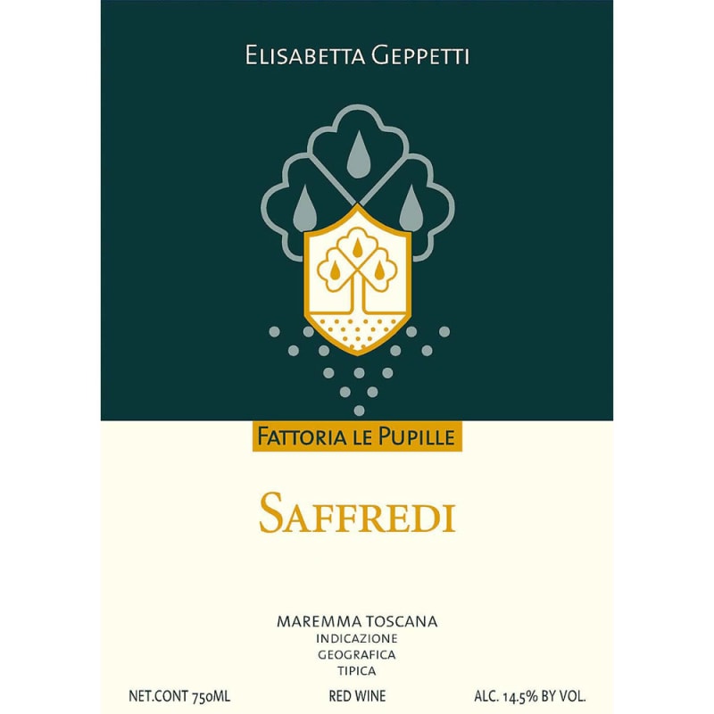 Fattoria Le Pupille Saffredi 2013 Front Label