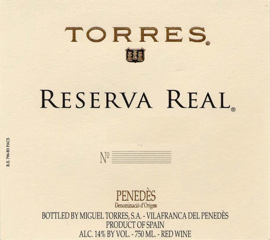 Familia Torres Reserva Real 2001 Front Label