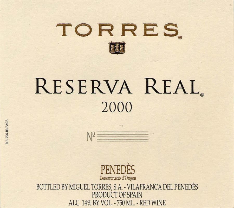 Familia Torres Reserva Real 2000 Front Label