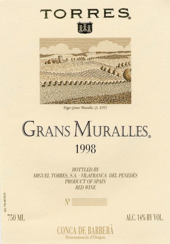 Familia Torres Grans Muralles 1998 Front Label