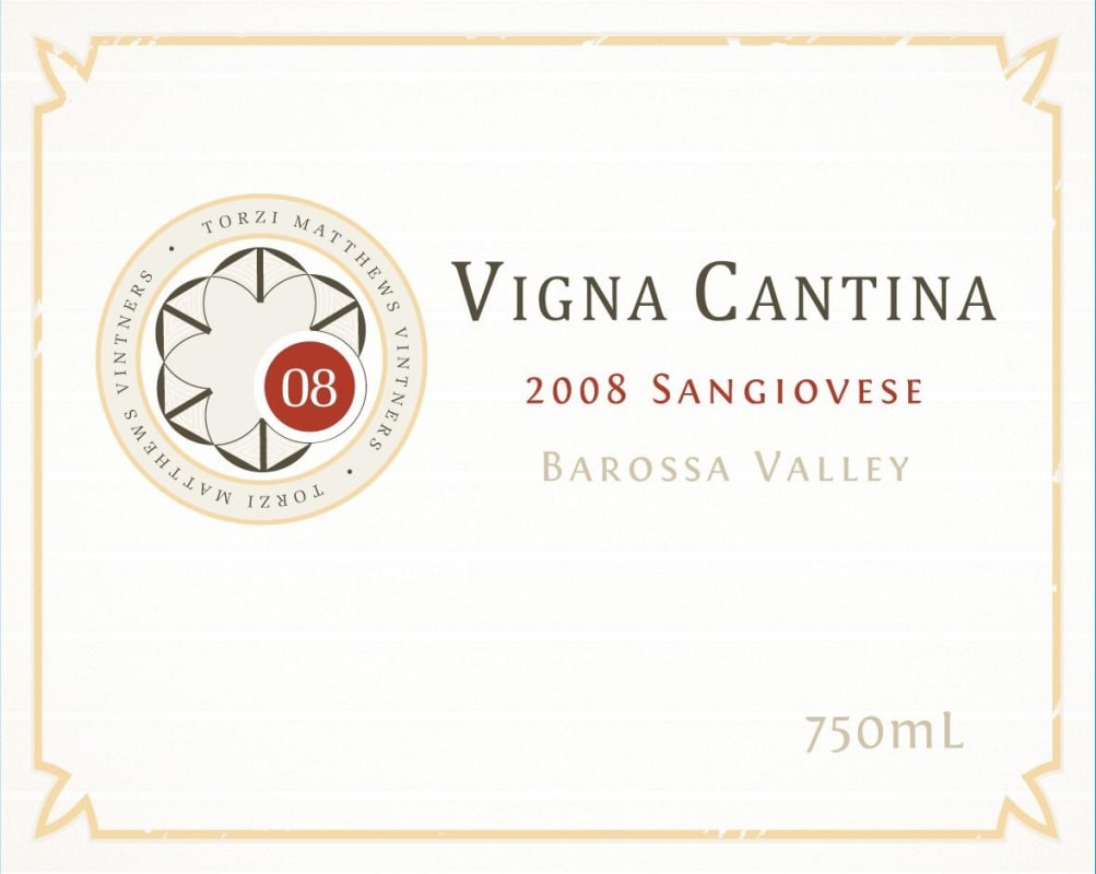 Torzi Matthews Vigna Cantina Sangiovese 2008 Front Label