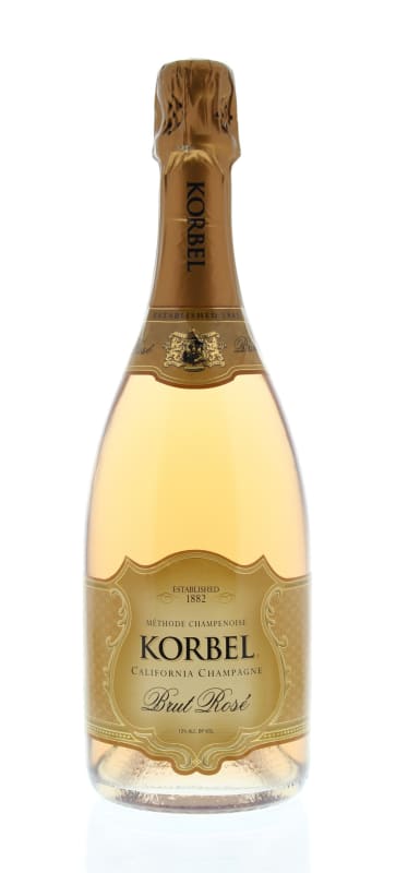 Korbel Brut Rose Front Bottle Shot