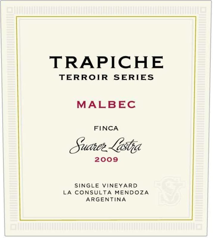 Trapiche Terroir Series Suarez Lastra Malbec 2009 Front Label