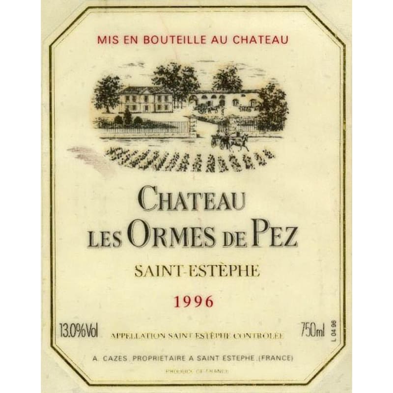 Chateau Ormes de Pez (1.5 Liter Magnum) 1996 Front Label