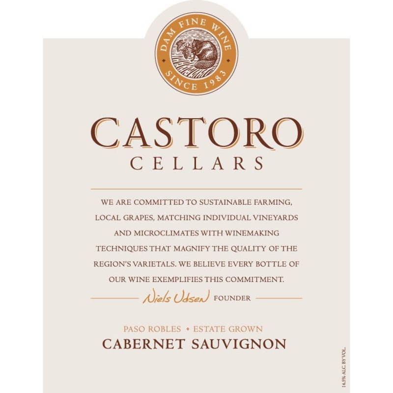 Castoro Cellars Cabernet Sauvignon 2013 Front Label