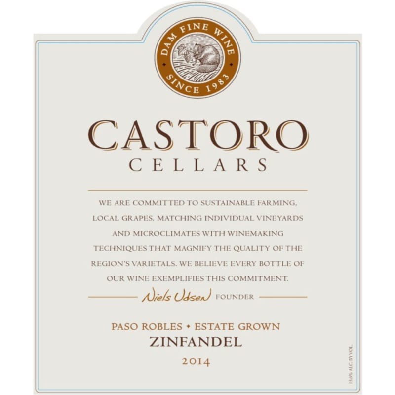 Castoro Cellars Zinfandel 2014 Front Label