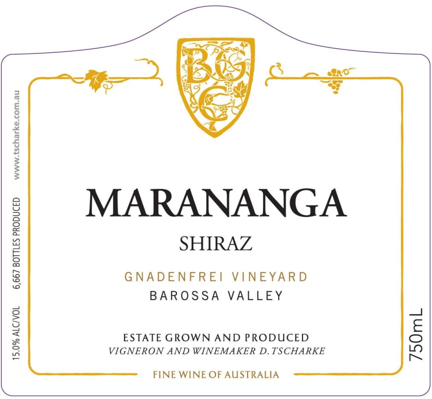 Tscharke Grounds Collection Marananga Gnadenfrei Vineyard Shiraz 2013 Front Label