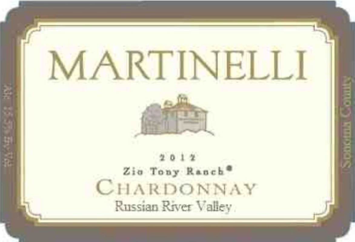 Martinelli Zio Tony Ranch Chardonnay 2012 Front Label