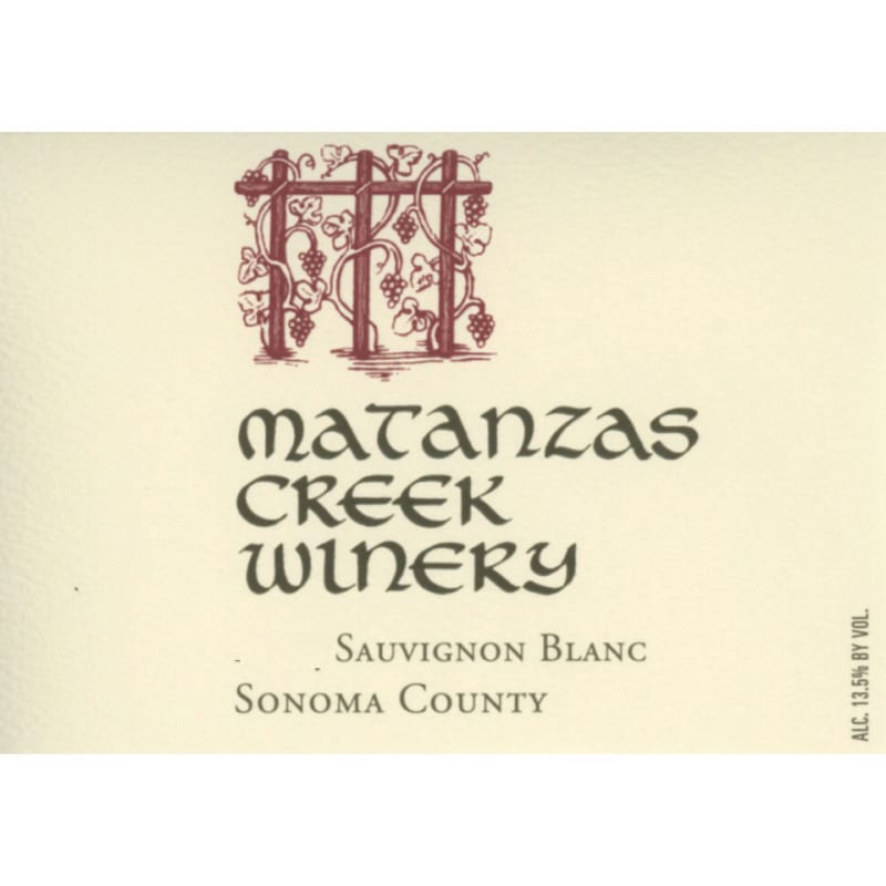 Matanzas Creek Sonoma County Sauvignon Blanc 2015 Front Label