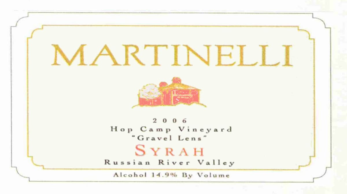 Martinelli Hop Camp Syrah 2006 Front Label