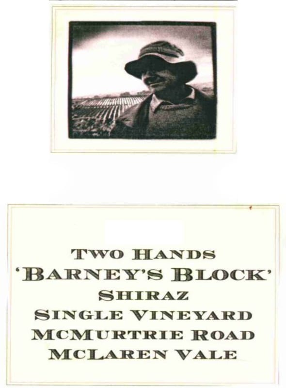Two Hands Barney's Block Shiraz 2008 Front Label