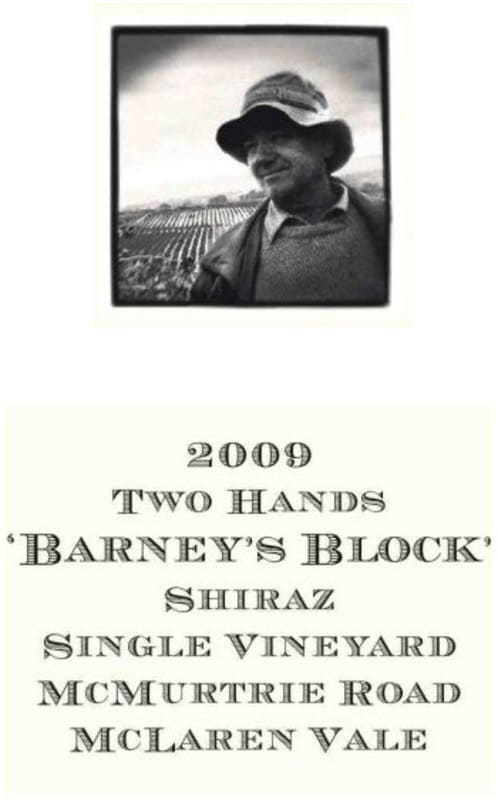 Two Hands Barney's Block Shiraz 2009 Front Label
