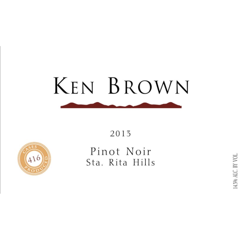 Ken Brown Sta. Rita Hills Pinot Noir 2013 Front Label