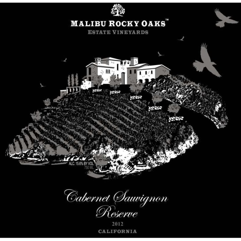 Malibu Rocky Oaks Estate Vineyards Reserve Cabernet Sauvignon 2012 Front Label