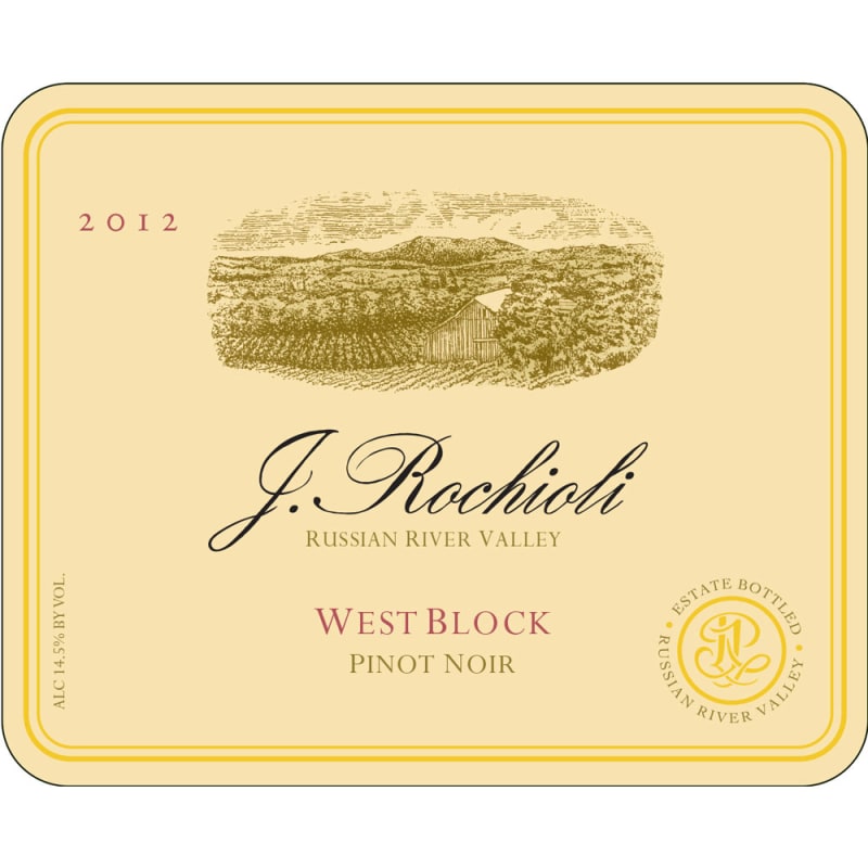 Rochioli West Block Pinot Noir 2012 Front Label