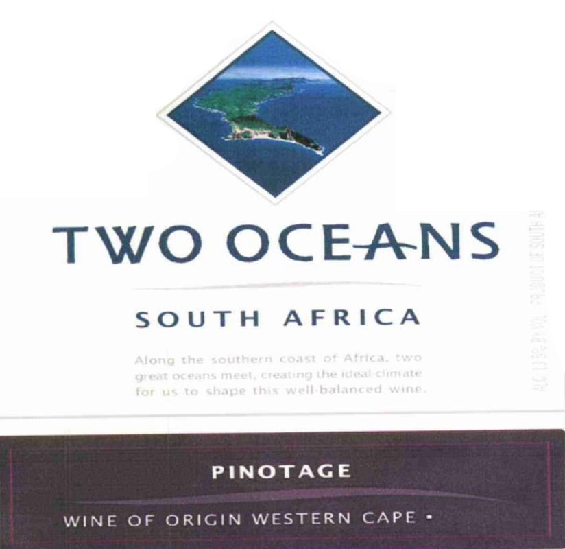 Two Oceans Pinotage 2012 Front Label