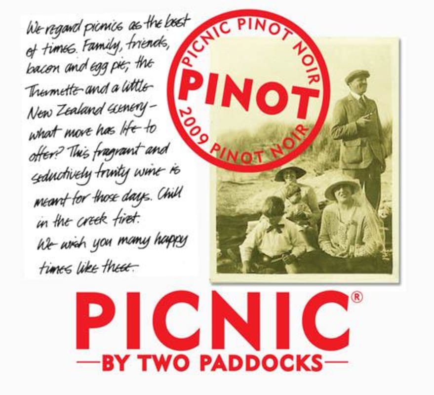 Two Paddocks Picnic Pinot Noir 2009 Front Label