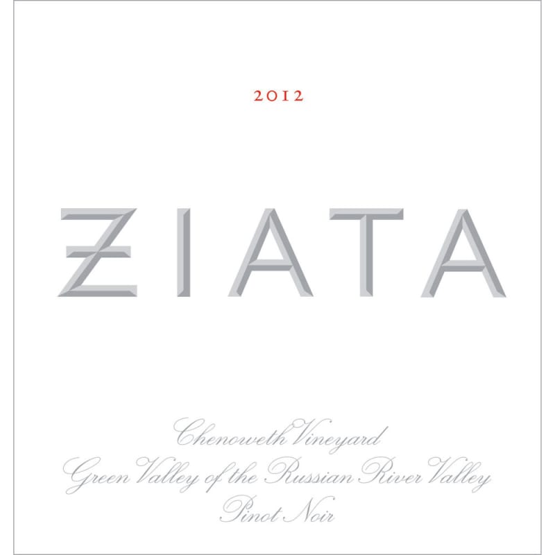 Ziata Green Valley Pinot Noir 2012 Front Label