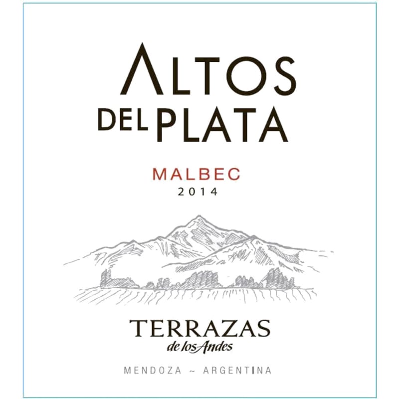 Terrazas de los Andes Altos del Plata Malbec 2014 Front Label
