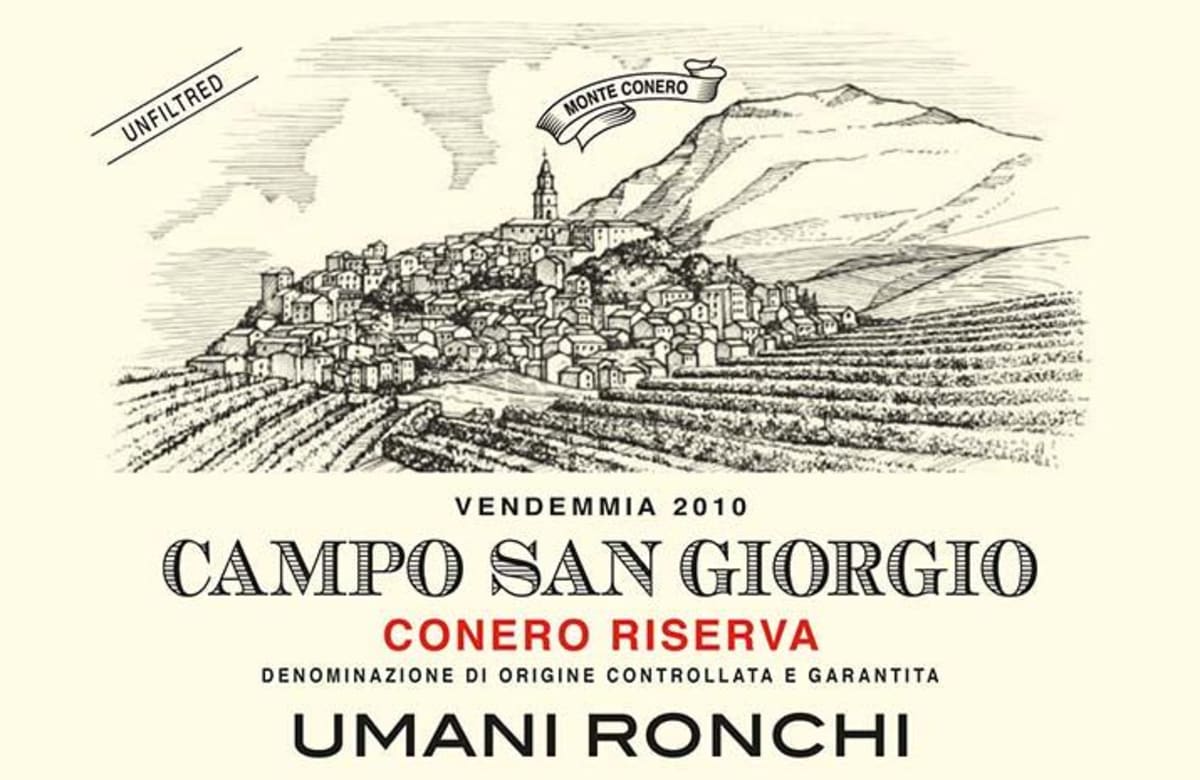 Umani Ronchi Rosso Conero Riserva Campo San Giorgio 2010 Front Label