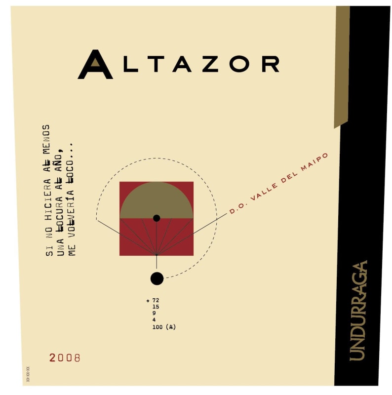 Undurraga Altazor Red 2008 Front Label