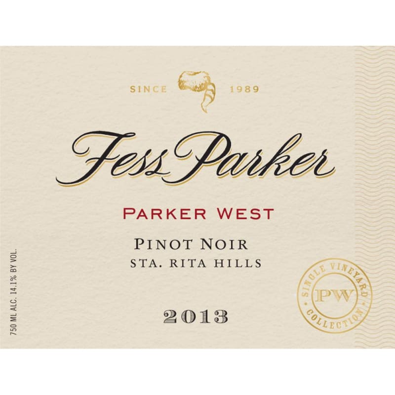 Fess Parker Parker West Pinot Noir 2013 Front Label