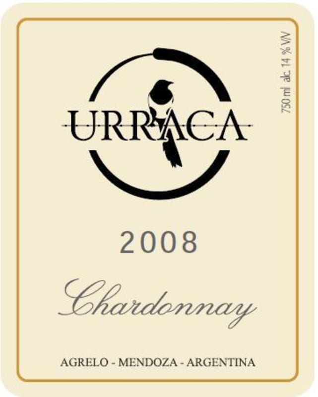 Urraca Chardonnay 2008 Front Label