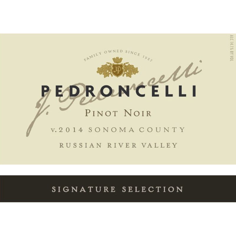 Pedroncelli Russian River Pinot Noir 2014 Front Label