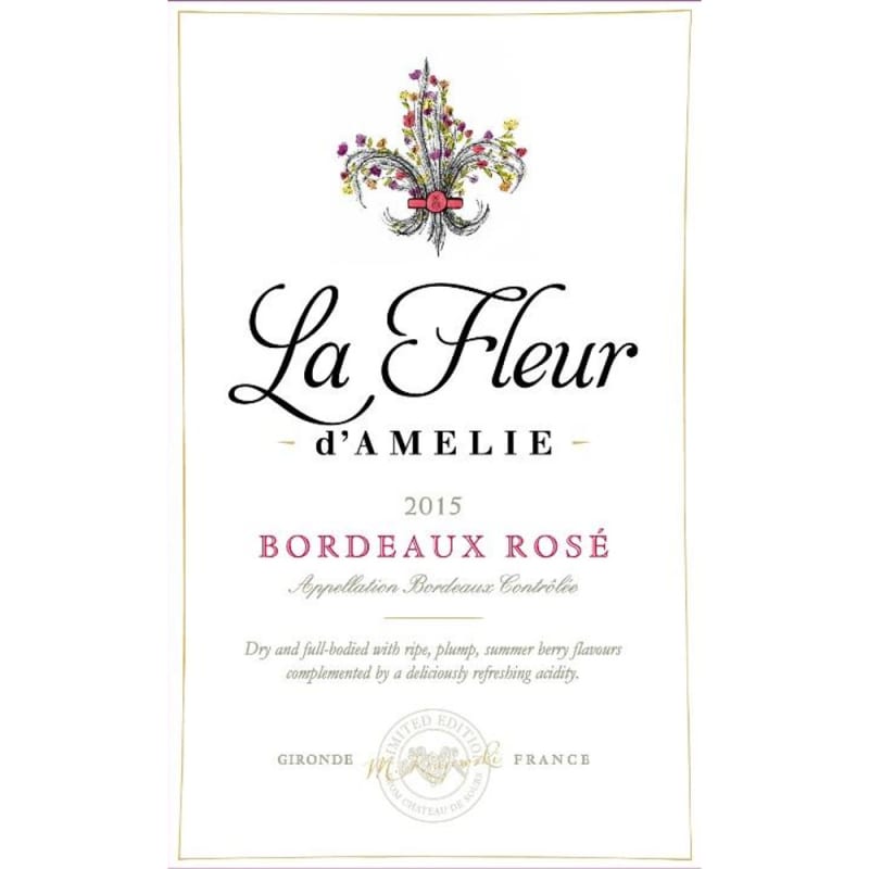 Chateau de Sours La Fleur d'Amelie Rose 2015 Front Label