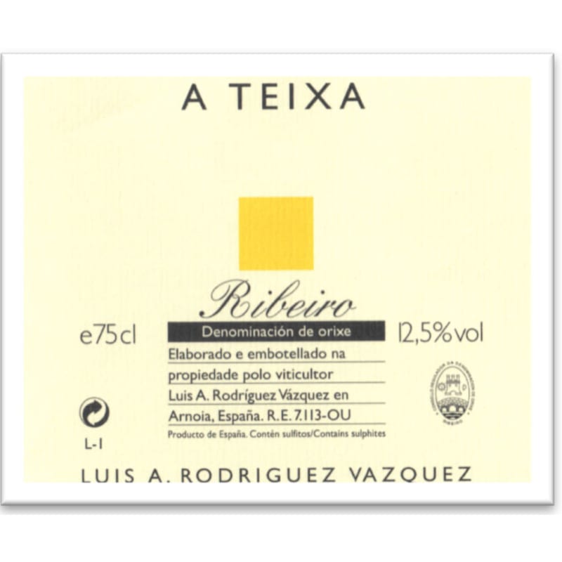 Luis A. Rodriguez Vazquez A Teixa 2013 Front Label