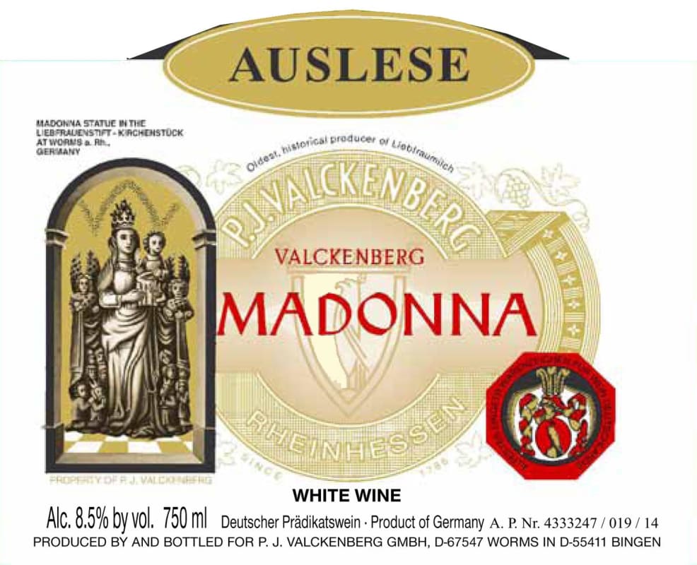 Valckenberg Madonna Auslese 2010 Front Label