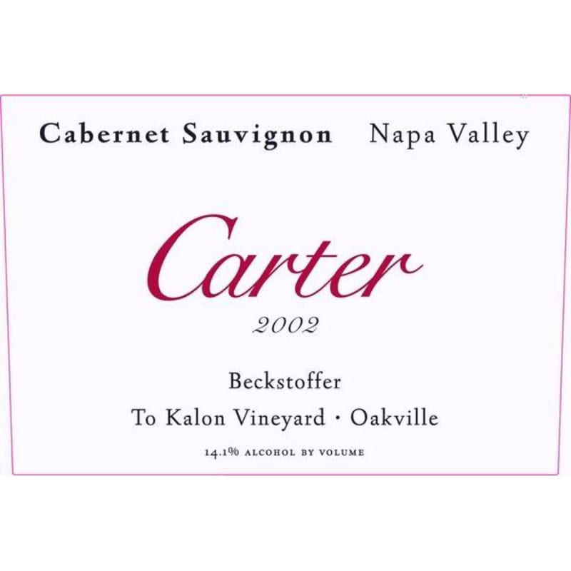Carter Cellars Beckstoffer To Kalon 2002 Front Label