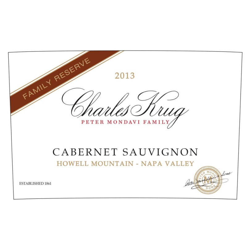 Charles Krug Family Reserve Howell Mountain Cabernet Sauvignon 2013 Front Label