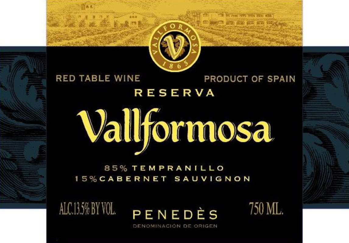 Vallformosa Reserva Tempranillo-Cabernet Sauvignon 2002 Front Label