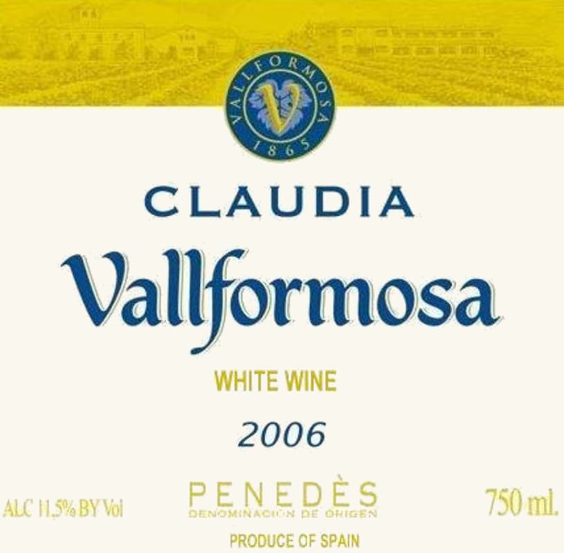 Vallformosa Claudia 2006 Front Label