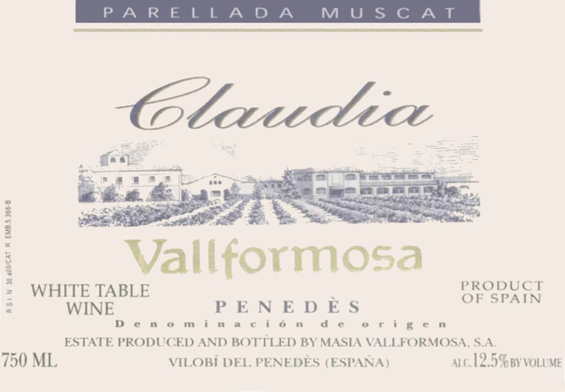Vallformosa Claudia 2001 Front Label