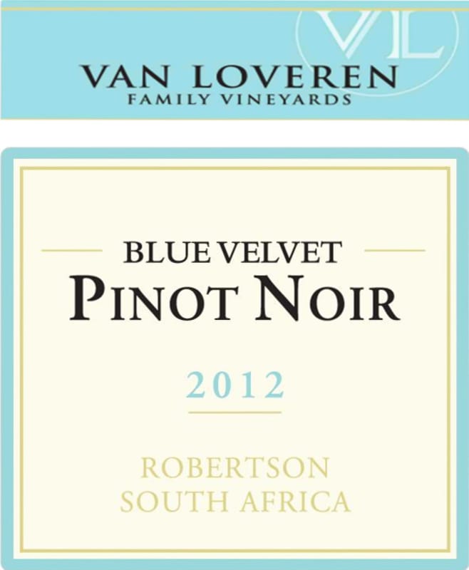 Van Loveren Blue Velvet Pinot Noir 2012 Front Label