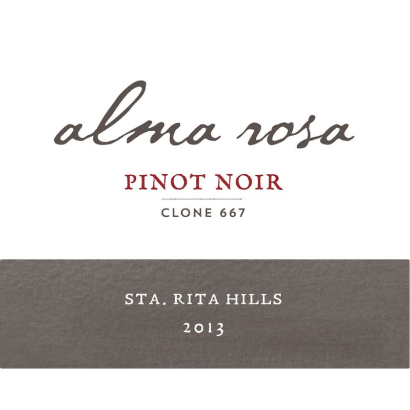 Alma Rosa Clone 667 La Encantada Vineyard Pinot Noir 2013 Front Label