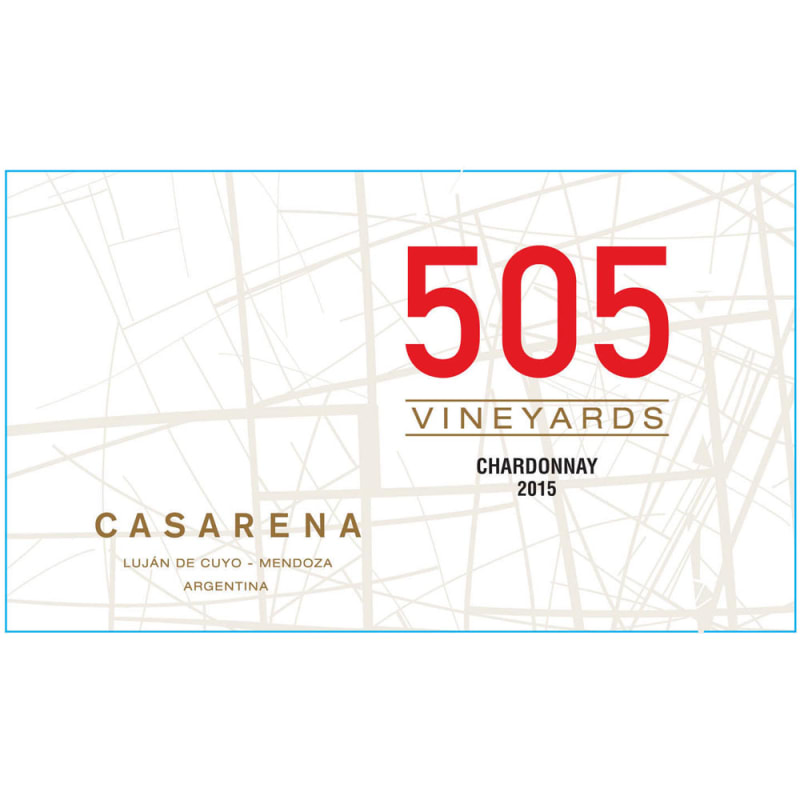 Casarena 505 Vineyards Chardonnay 2015 Front Label