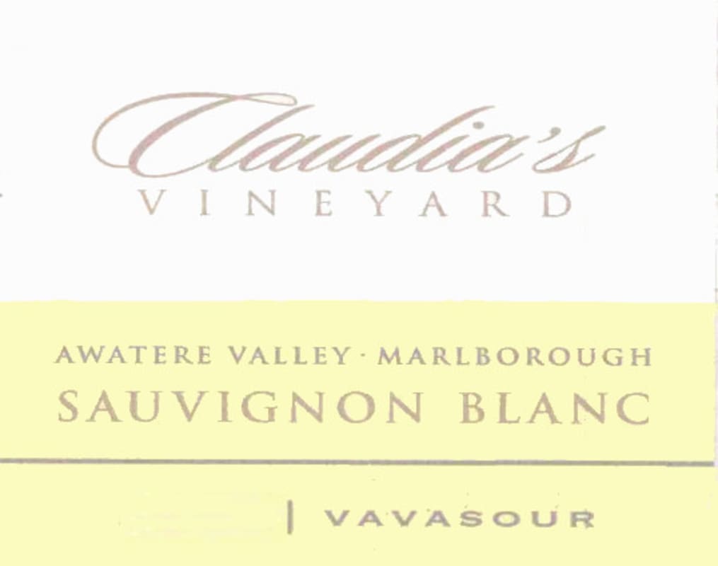 Vavasour Claudia's Vineyard Sauvignon Blanc 2011 Front Label