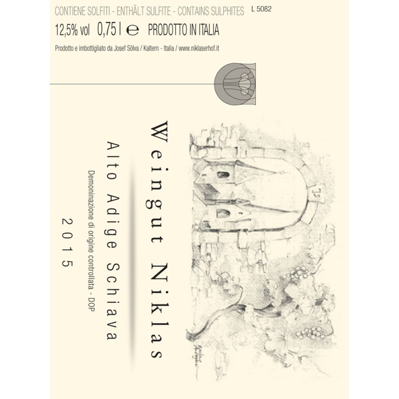 Niklas Schiava 2015 Front Label
