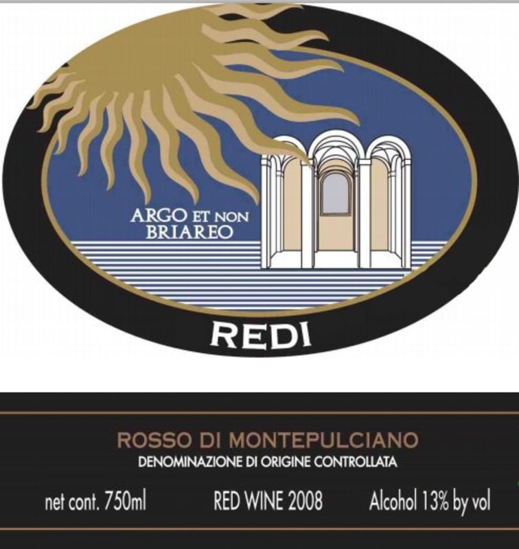 Vecchia Cantina Cantina del Redi Rosso di Montepulciano 2012 Front Label