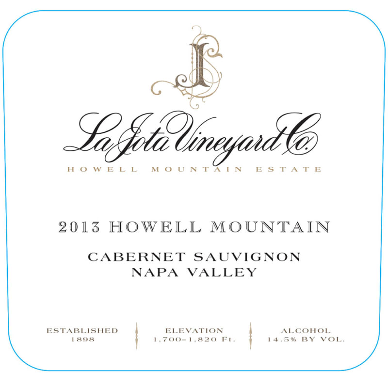 La Jota Howell Mountain Cabernet Sauvignon 2013 Front Label